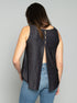 The Tie Back Tank - Black Stripe / Black